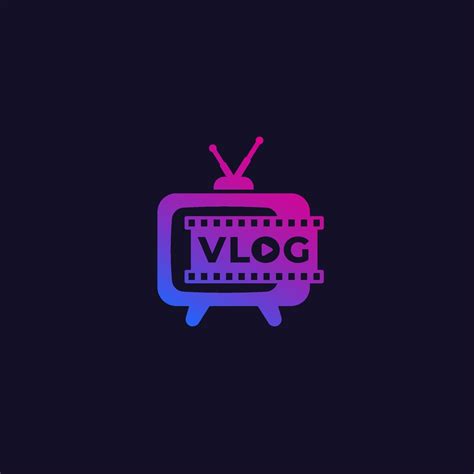 Vlog logo with old tv, vector.eps 2096554 Vector Art at Vecteezy