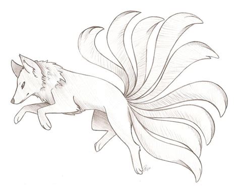 White kitsune pencil drawing. | Fox art, Fox coloring page, Fox sketch