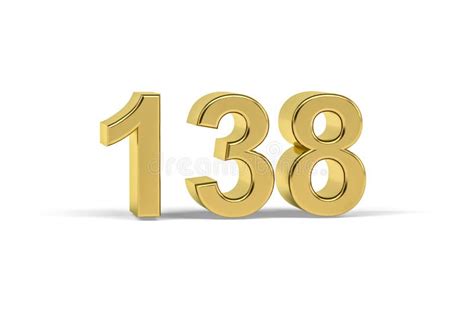 Golden 3d Number 138 - Year 138 Isolated on White Background Stock Illustration - Illustration ...