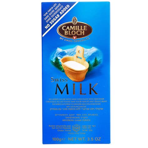 Swiss Milk Chocolate Bar - No Sugar Added • Camille Bloch Swiss Chocolates • Dark & Milk ...