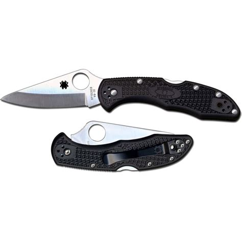 Spyderco DELICA 4 Lightweight Plain Blade w/ black scales