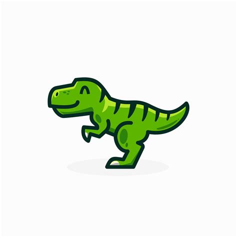 t-rex logo icon, smile tyrannosaurus, Vector illustration of cute ...