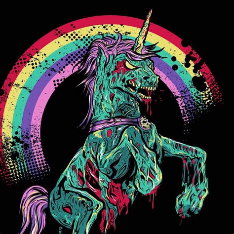 ZOMBIE UNICORN! Needlz Threadz | Unicorn artwork, T-rex art, Zombie art