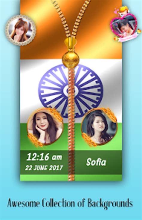 Indian Flag Zipper Lock Screen for Android - Download