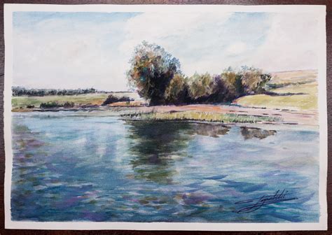 Lake Scene - Watercolor Painting - Fine Arts Gallery - Original fine ...