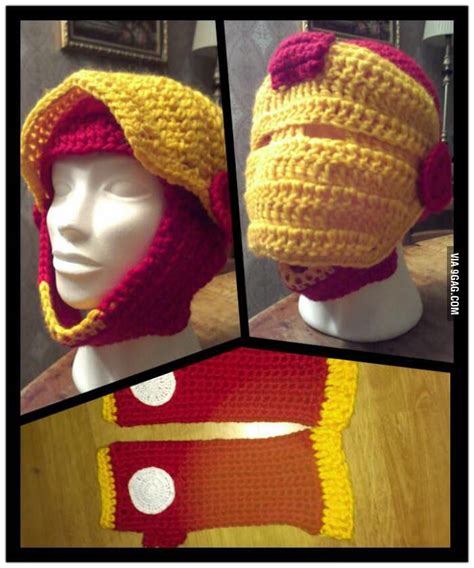 Knitted ironman helmet Crochet Baby Hats, Crochet Clothes, Knit Crochet, Crochet Stitches ...