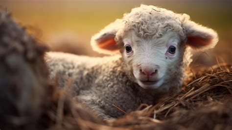 Premium AI Image | a baby sheep in a farm