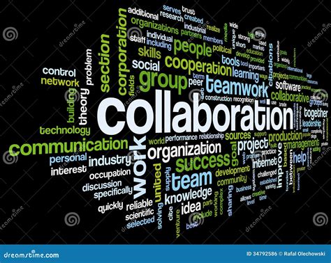 Collaboration Concept in Word Tag Cloud Stock Illustration ...