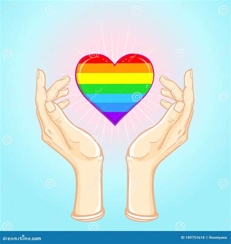 Animation Rainbow Colored Heart the Heart in the Armor is Forced To Defend Itself.Human Hands ...