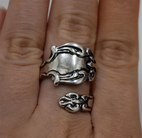 Wholesale Fashion vintage accessories handmade antique silver spoon ring Lucky Rings for Women ...