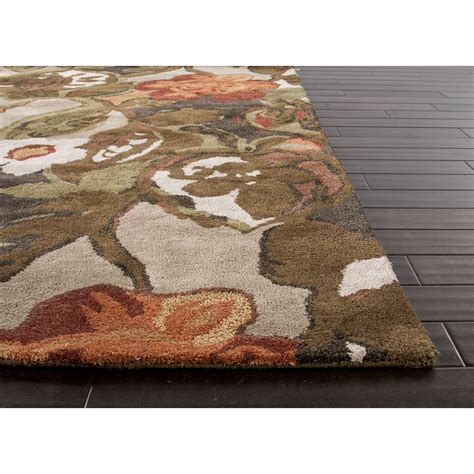 Jaipur Rugs Modern Floral Pattern Brown/Orange Wool Area Rug BL12 (Rec ...