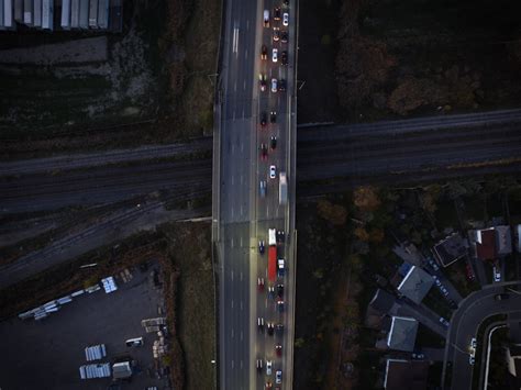 Free Images : light, bridge, night, overpass, darkness, aerial view, drone view, screenshot ...