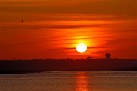 Sunset Over The River Free Stock Photo - Public Domain Pictures