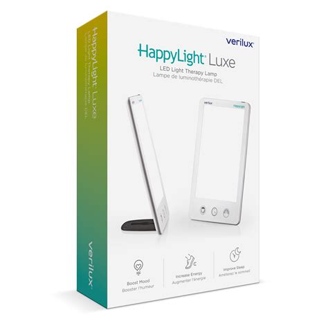 Verilux HappyLight® Luxe 10,000 Lux LED Therapy Lamp with Adjustable Brightness, Color, Timer ...