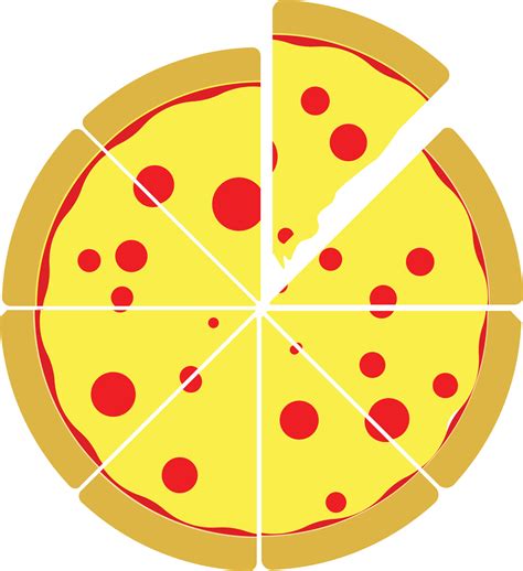 Illustration of six slices pizza 11424937 Vector Art at Vecteezy