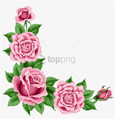 Free Png Roses Corner Border Png Image With Transparent - Flower Border Pink Png Transparent PNG ...