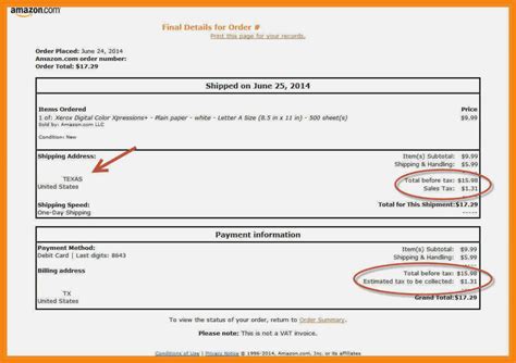 Amazon Receipt Template - offercopax