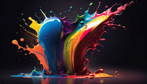 Free Photo | Abstract paint splashing in vibrant colors liquid motion ...