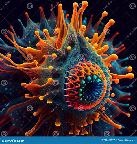 Virus Under Microscope, Generative Ai Stock Illustration - Illustration ...