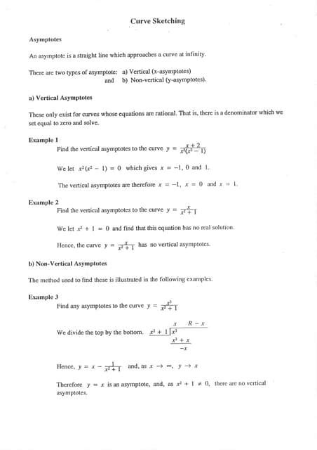 Curve sketching | PDF