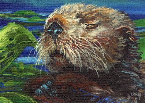 Sea Otter Painting at PaintingValley.com | Explore collection of Sea ...