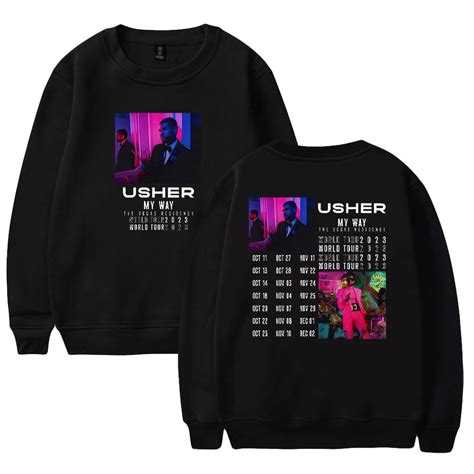 Usher My Way The Vegas Residency World Tour Merch Sweatshirt Unisex Crewneck Long Sleeve ...