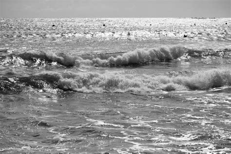 Beautiful Stormy Sea or Ocean Waves Over Grey Sky Stock Photo - Image ...