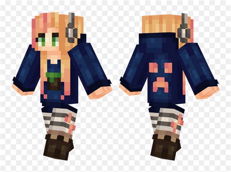 Headphone Gamer Girl Minecraft Skin, HD Png Download - vhv