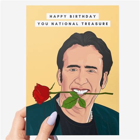 Nicolas Cage Birthday Card | Etsy