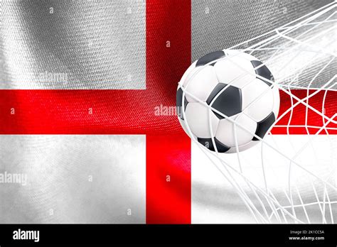 FIFA World Cup 2022, England National flag with a soccer ball in net, Qatar 2022 Wallpaper, 3D ...