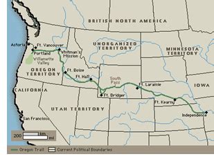 Oregon Trail Forts Map