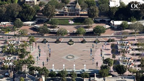 Aerial footage shows an eerily quiet Orange County — Disneyland, beaches and malls