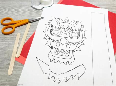 Chinese New Year Dragon Puppet (with template!) - Messy Little Monster