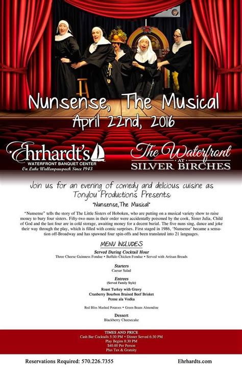 Nunsense, the Musical April 22, at Ehrhardts Waterfront. | Musicals ...