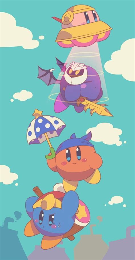 New illustration brings Kirby and friends to Part Time UFO, Cute Waddle ...