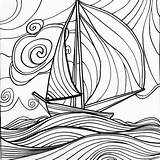 Coloring Page simple sailboat Waves  Premium AI Generated Image sketch template
