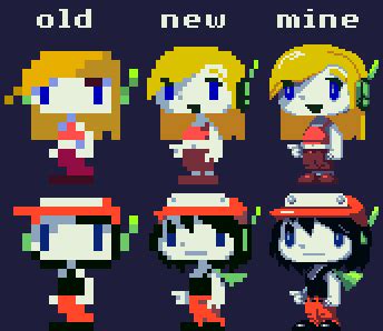 I made quote and curly with double the amount of pixels of cave story+ : r/cavestory