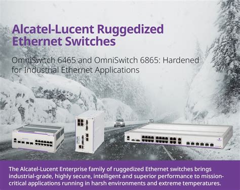 The latest generation of hardened Ethernet switches from Alcatel-Lucent