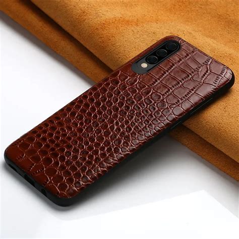 Genuine Leather mobile phone case for Samsung galaxy A50 A70 S10 S7 S8 S9 Plus A8 A7 2018 luxury ...