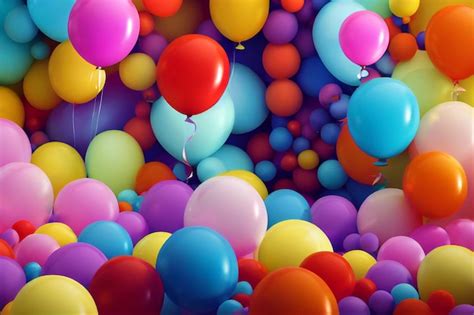 Premium Photo | Wallpaper background of a birthday colorful balloons ...