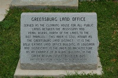 Greensburg Land Office - Greensburg, LA - Signs of History on Waymarking.com