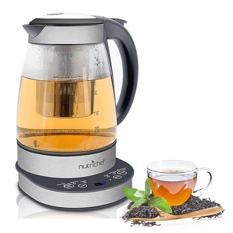 Plye 2-in-1 Electric Glass Kettle & Tea Maker Tea Brewing Kettle, Water Boiler & Warmer ...