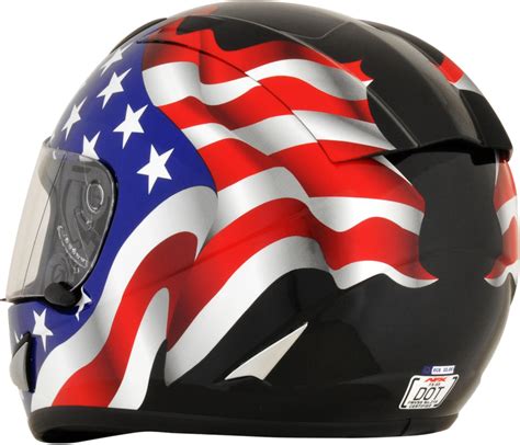 AFX Unisex Black Motorcycle American Flag Full Face Riding Street ...