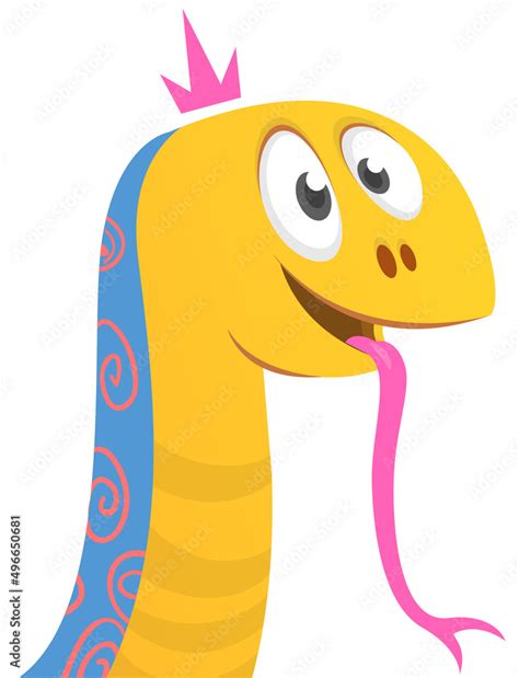 Cartoon funny snake. Vector illustration isolated Stock Vector | Adobe ...