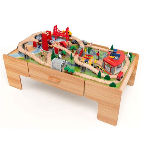 Wooden Toddler Train Table Set with Reversible Tabletop Sale, Price & Reviews - Eletriclife