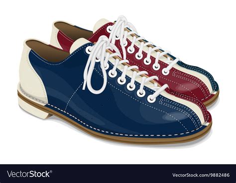 Bowling shoes red and blue Royalty Free Vector Image