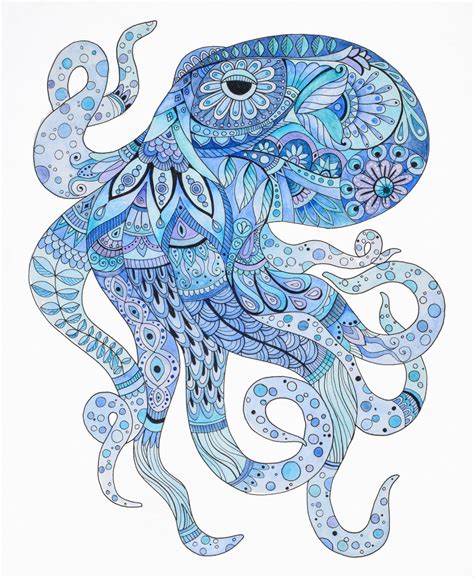 Octopus watercolor painting, octopus art print, octopus wall art, blue ...