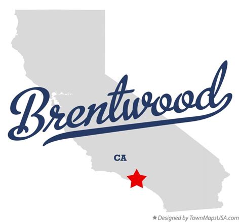 Map of Brentwood, Los Angeles County, CA, California