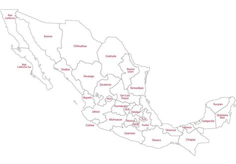 Printable Mexico Map Outline – Free download and print for you.