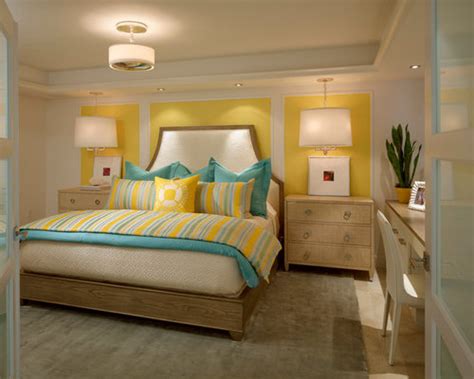 Beach Style Bedroom Design Ideas, Remodels & Photos with Yellow Walls | Houzz